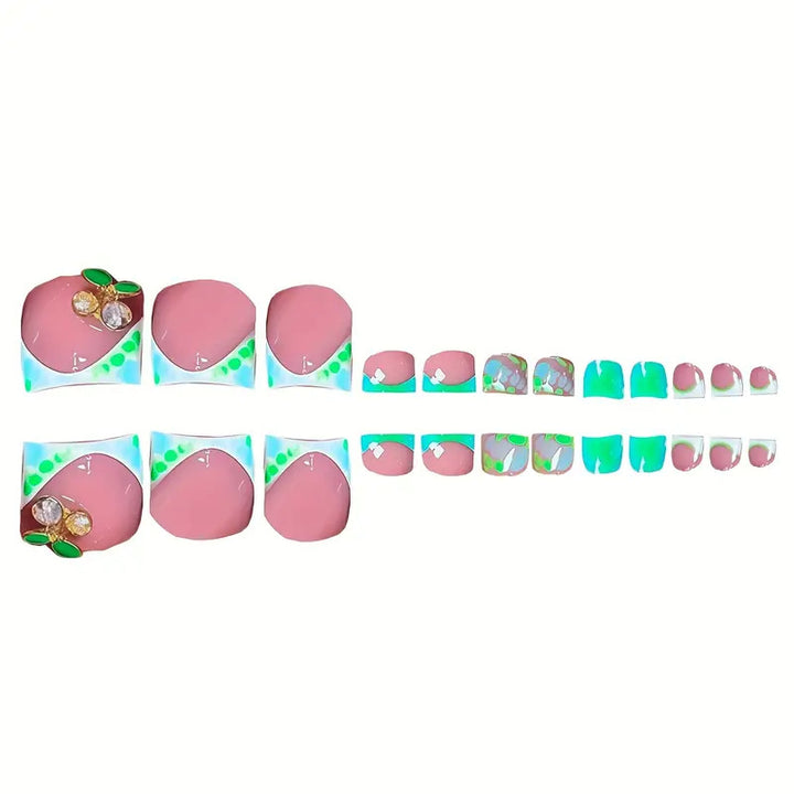 Artistic Floral-Inspired Press-On Nail Set Stornfield
