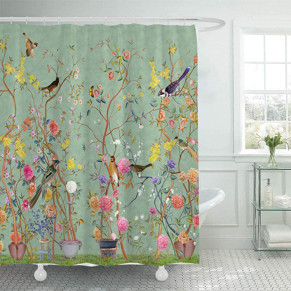 Artistic Nature-Themed Shower Curtain Stornfield