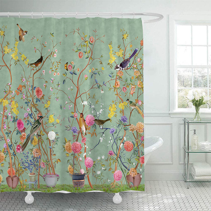 Artistic Nature-Themed Shower Curtain Stornfield