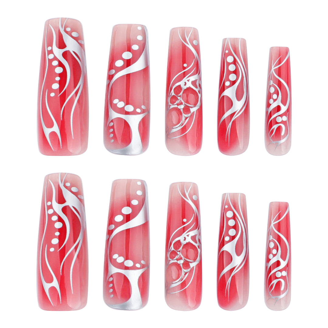 Artful nail extensions with floral and glossy design Stornfield
