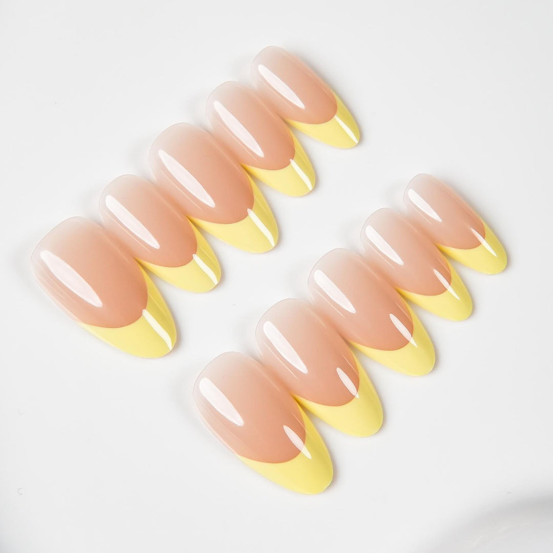 Elegant Press-On Nails with French Tip Design