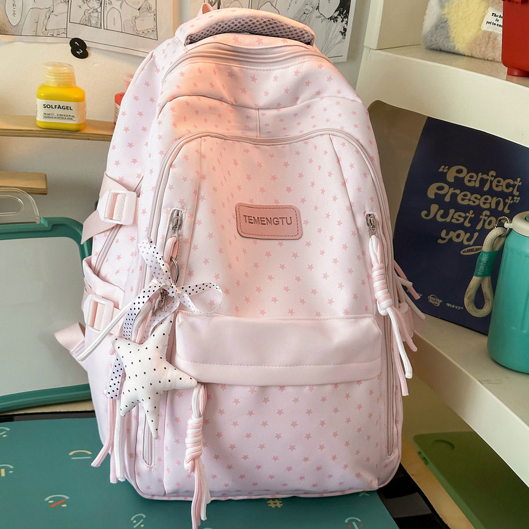 Star-Patterned Multi-Pocket Backpack Stornfield