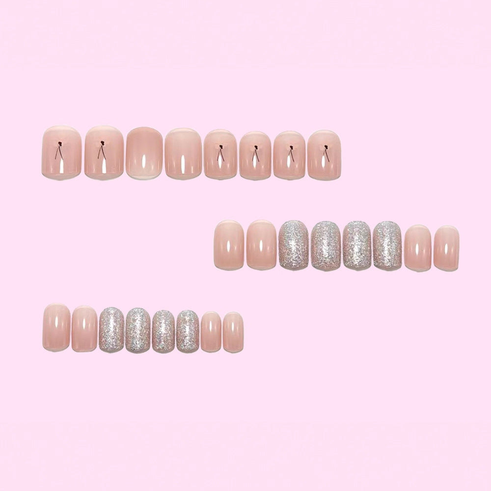 Artificial nails with sparkling accents and floral design Stornfield