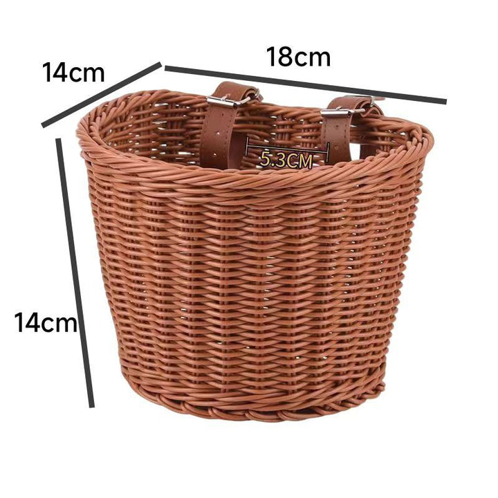 Stylish Woven Storage Basket with Leather Straps Stornfield