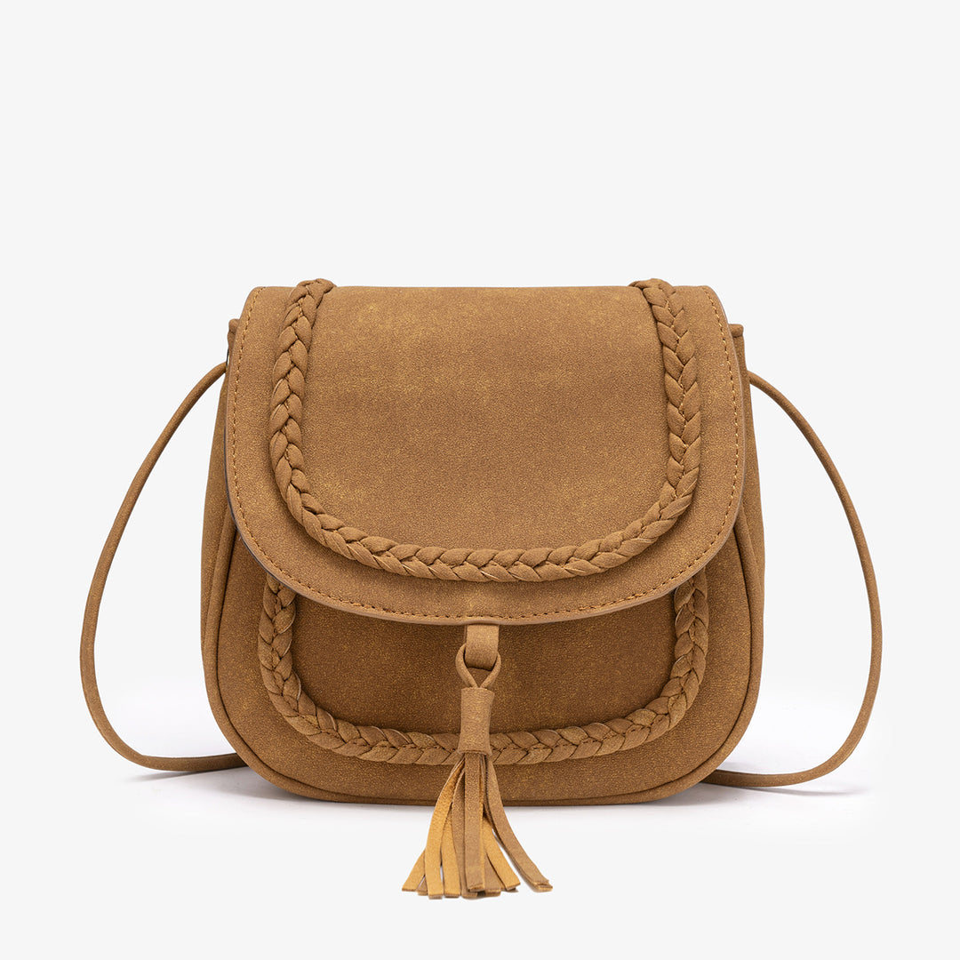 Vintage-Inspired Suede Crossbody Bag