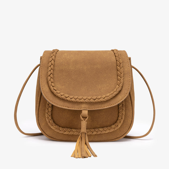 Vintage-Inspired Suede Crossbody Bag