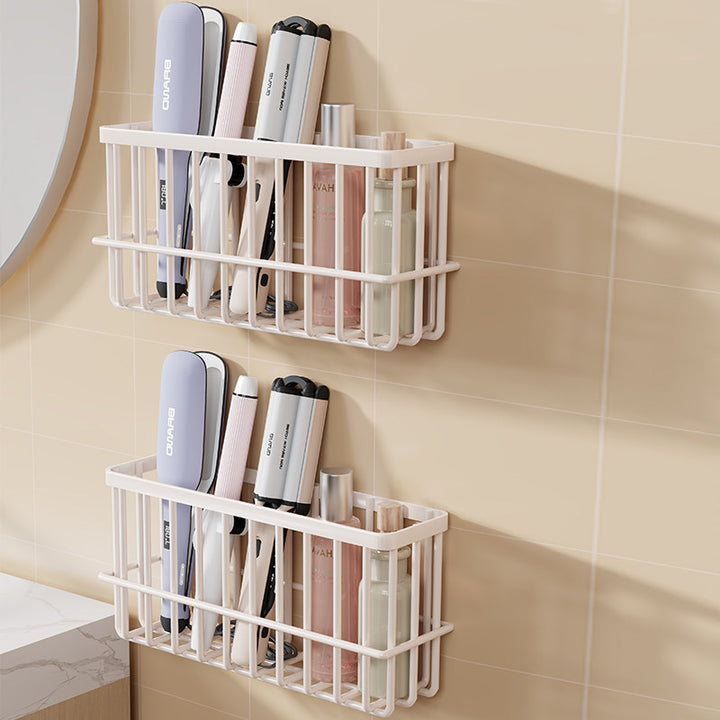 Wall-Mounted Hair Tool Organizer Basket for Flat Irons and Curling Wands
