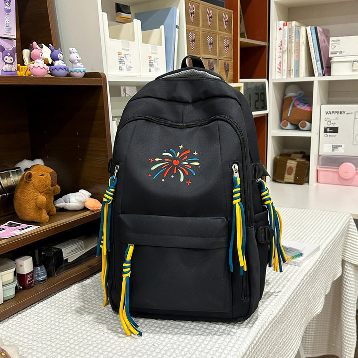 Backpack with Colorful Decorations and Innovative Compartments Stornfield