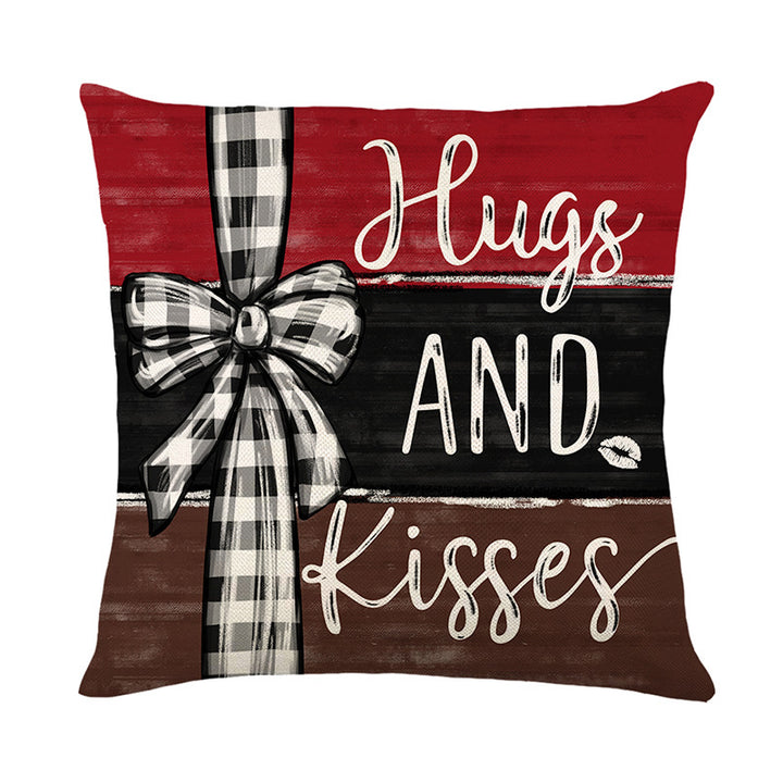 Decorative Cotton-Linen Heart Ornament Throw Pillow Cover