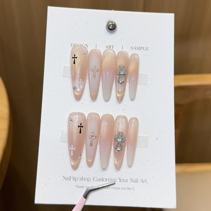 Artificial Nails in Elegant Cross Design Stornfield