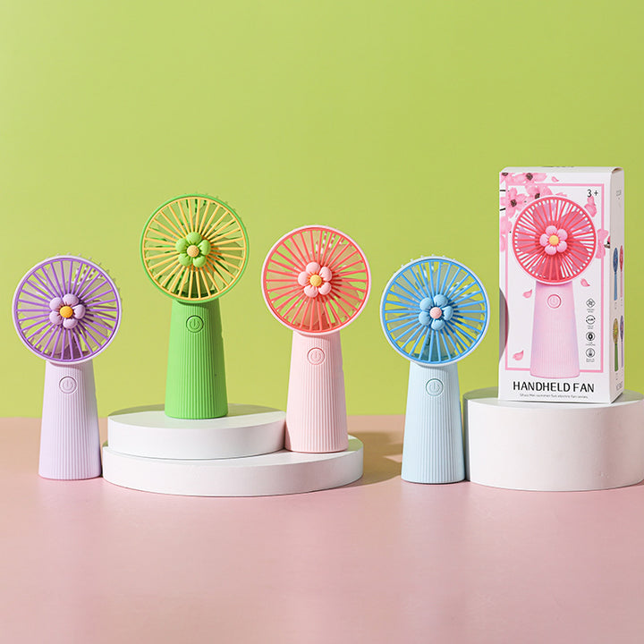 Women's Portable Mini Hand Fan with Creative Flower Design Stornfield