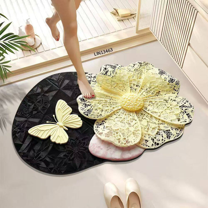 Luxurious Floral Pattern Bath Mat