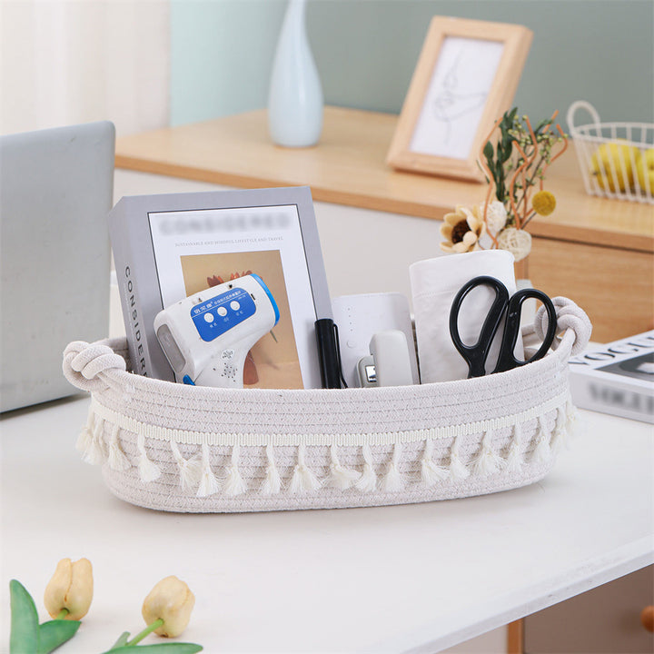 Women Versatile Storage Basket with Tassel Decoration Stornfield