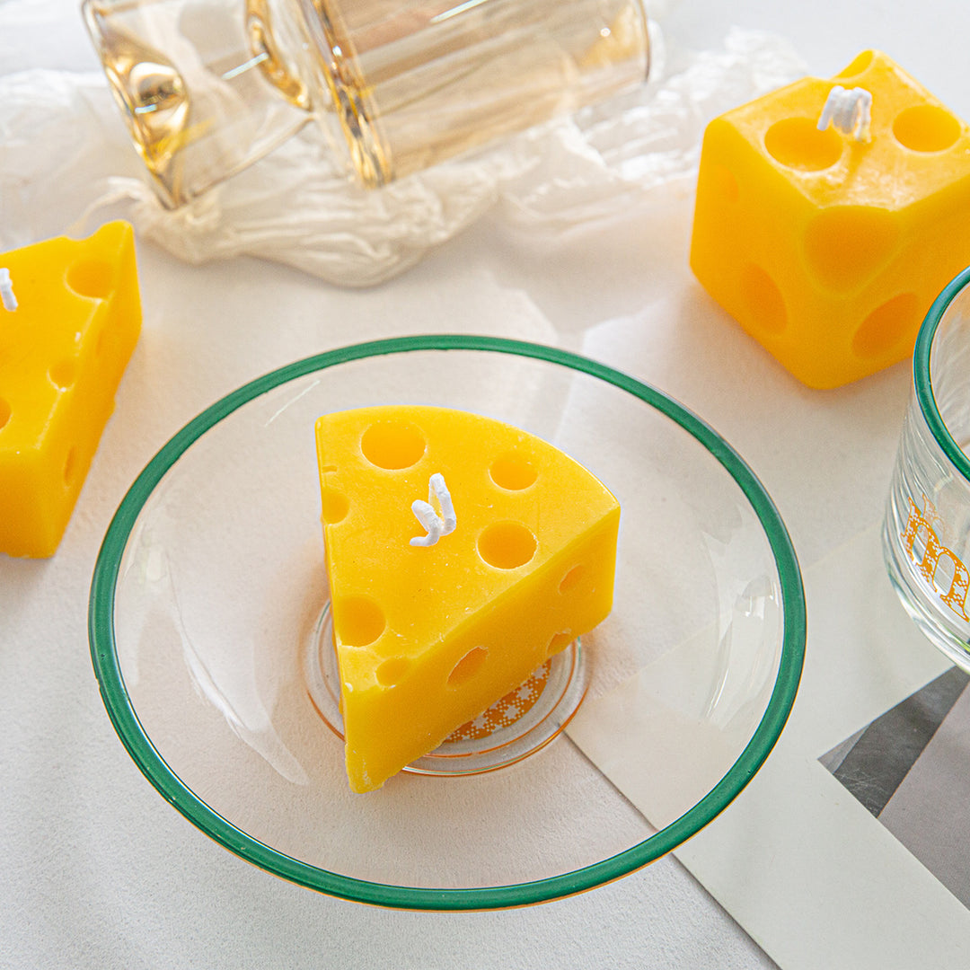 Emmental-Style Wedge Soy Wax Candle Tabletop Accent