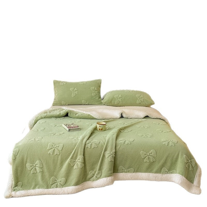 Plush Embroidered Throw Blanket
