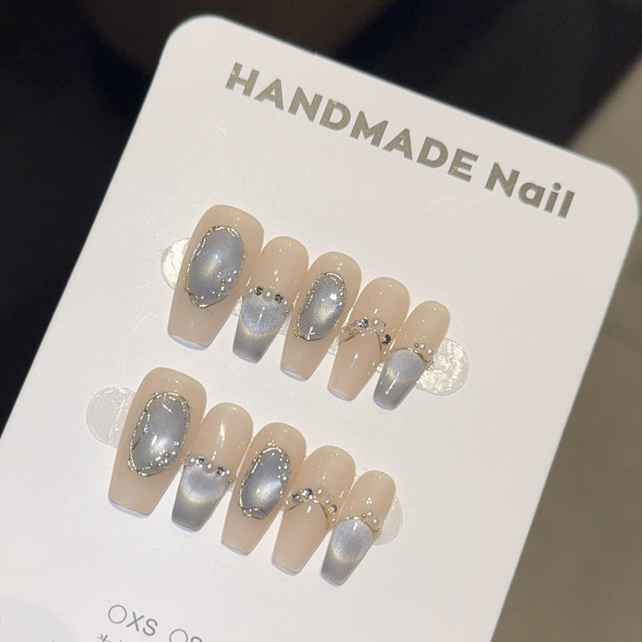 Elegant Nail Tips with Glitter Accents Stornfield