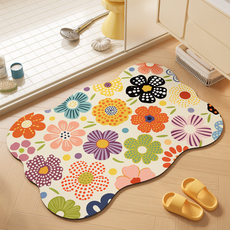 Floral-Themed Soft Bath Mat