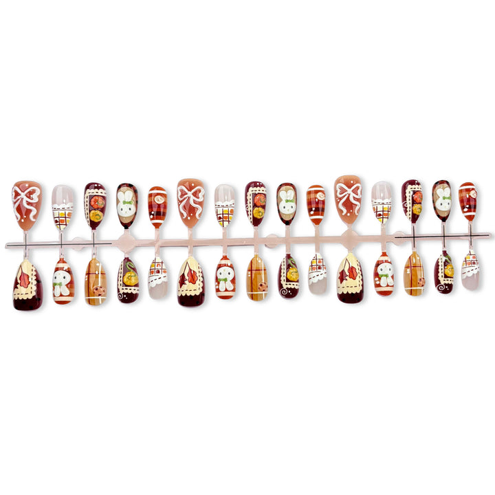 Festive Decorative Press-On Nail Art Set