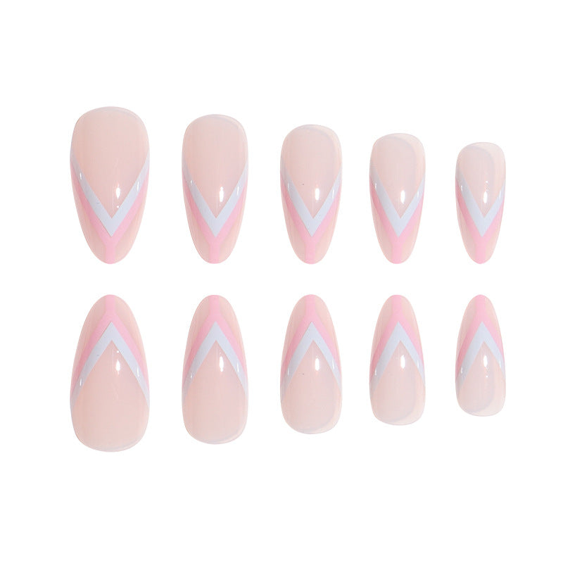 Elegant Geometric Press-On Nail Art Set Stornfield