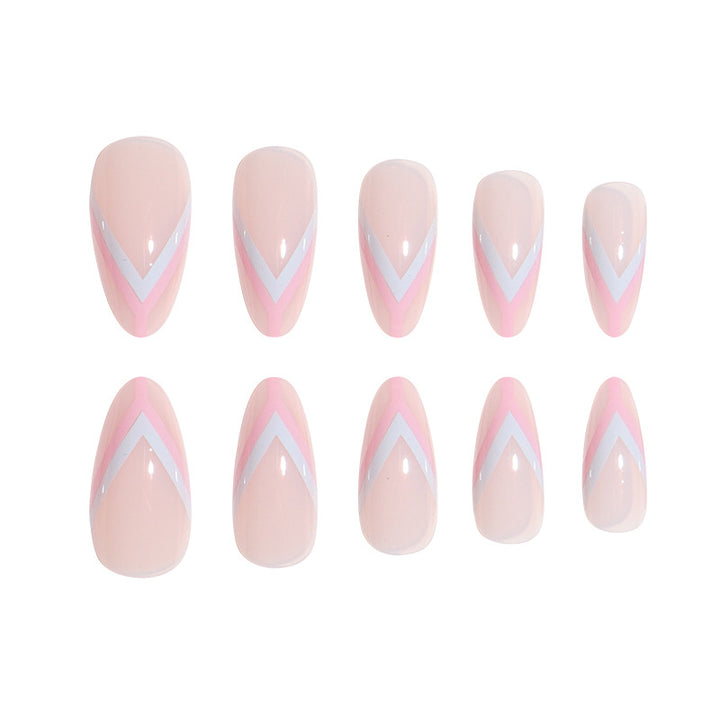 Elegant Geometric Press-On Nail Art Set Stornfield