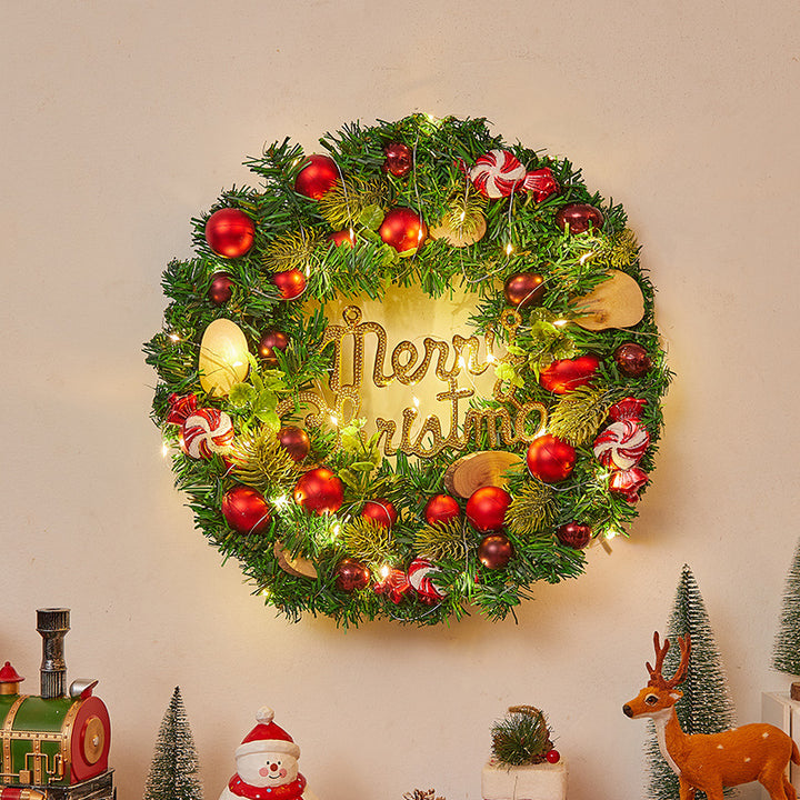 Festive Christmas wreath with lights Stornfield