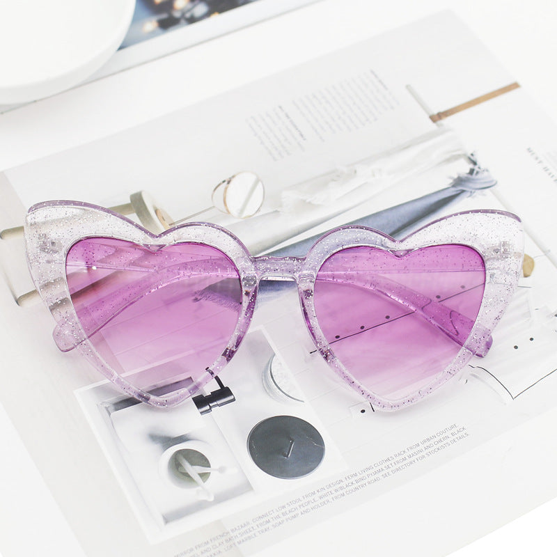 Women's Heart-Shaped Sunglasses with Glittering Frame Stornfield