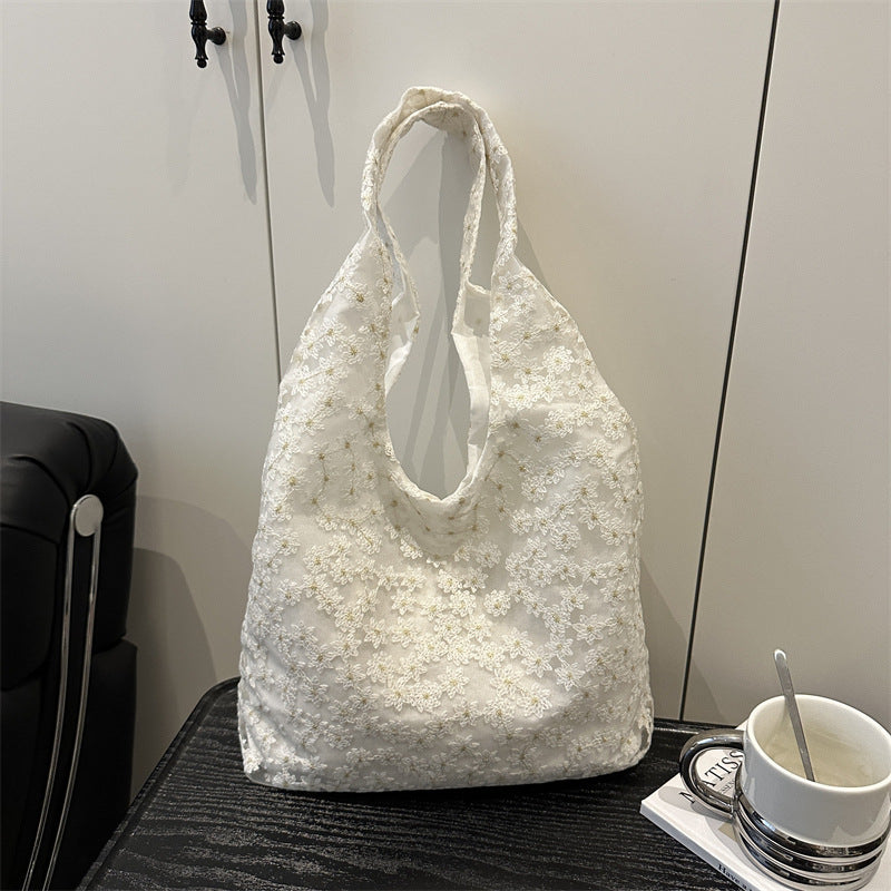 Floral Embroidered Tote