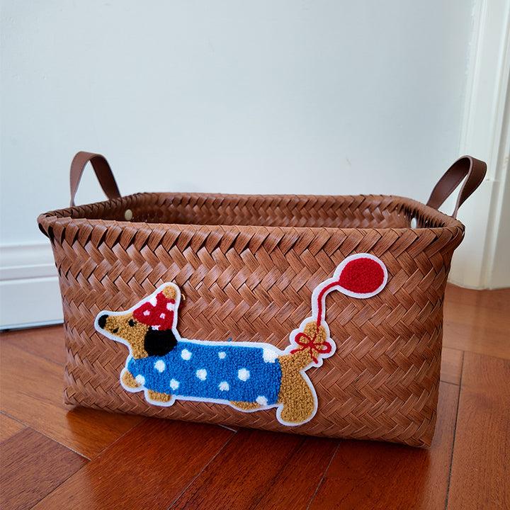 Playful storage basket with animal pattern Stornfield