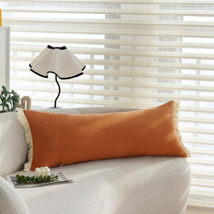 Square decorative cushion cover with cord ribbed texture and fine piping Stornfield