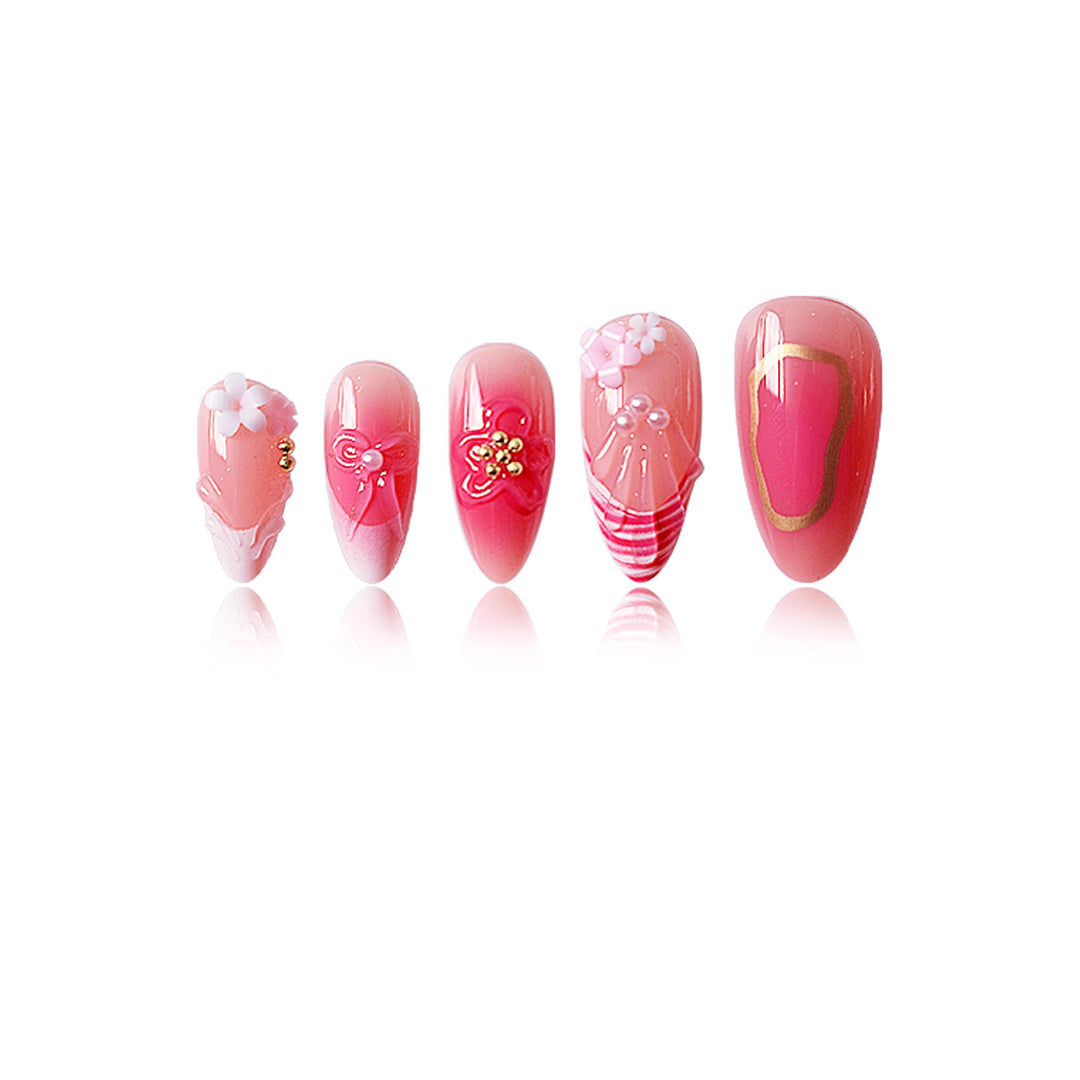 Artistic Floral Detail Press-On Nails Stornfield