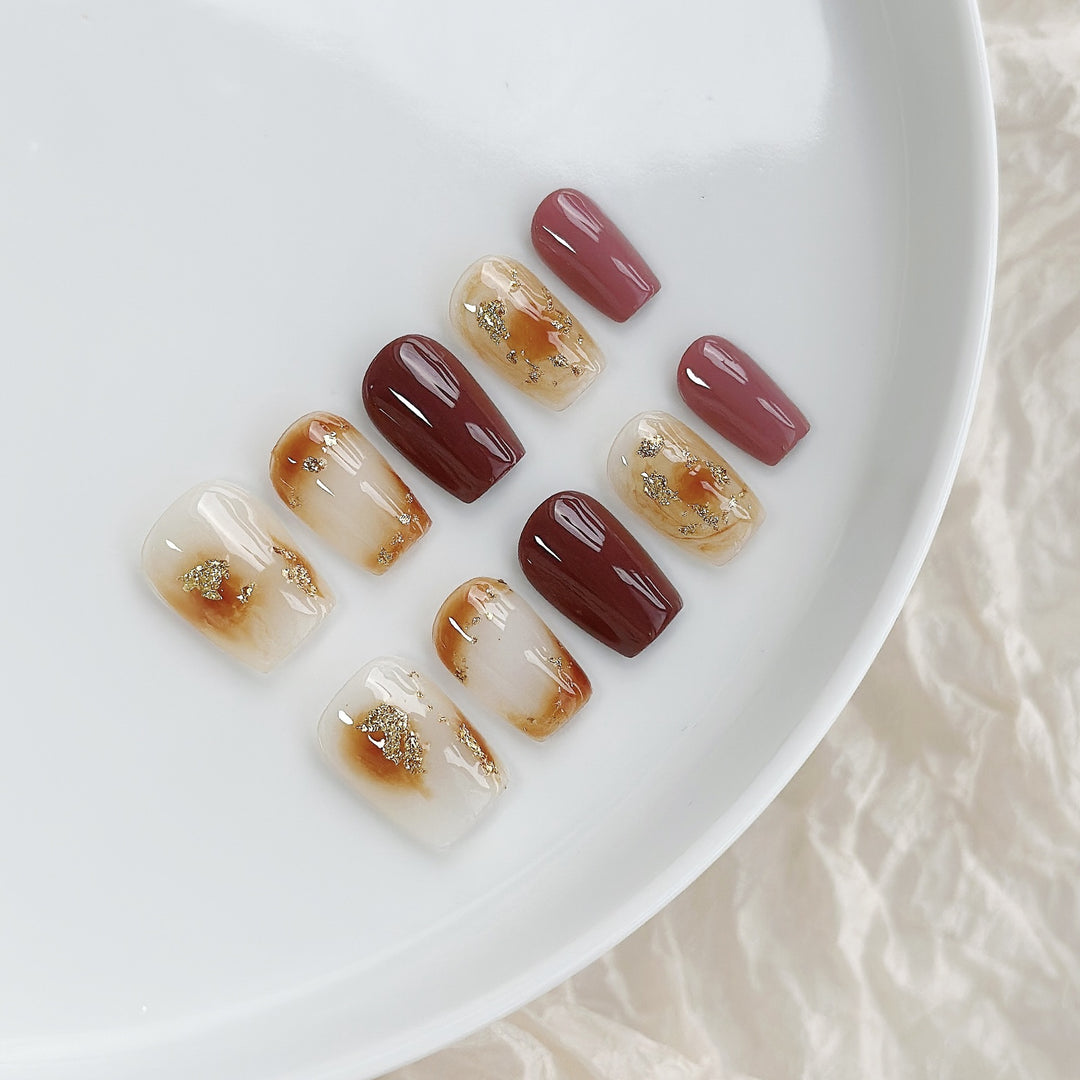 Artistic Resin Press-On Nail Set