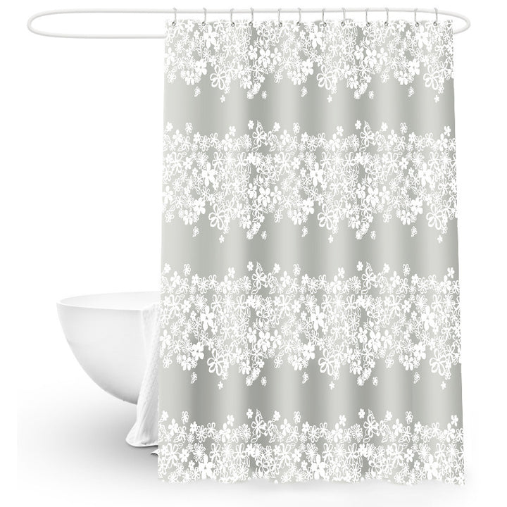 Floral Patterned Waterproof Shower Curtain Stornfield