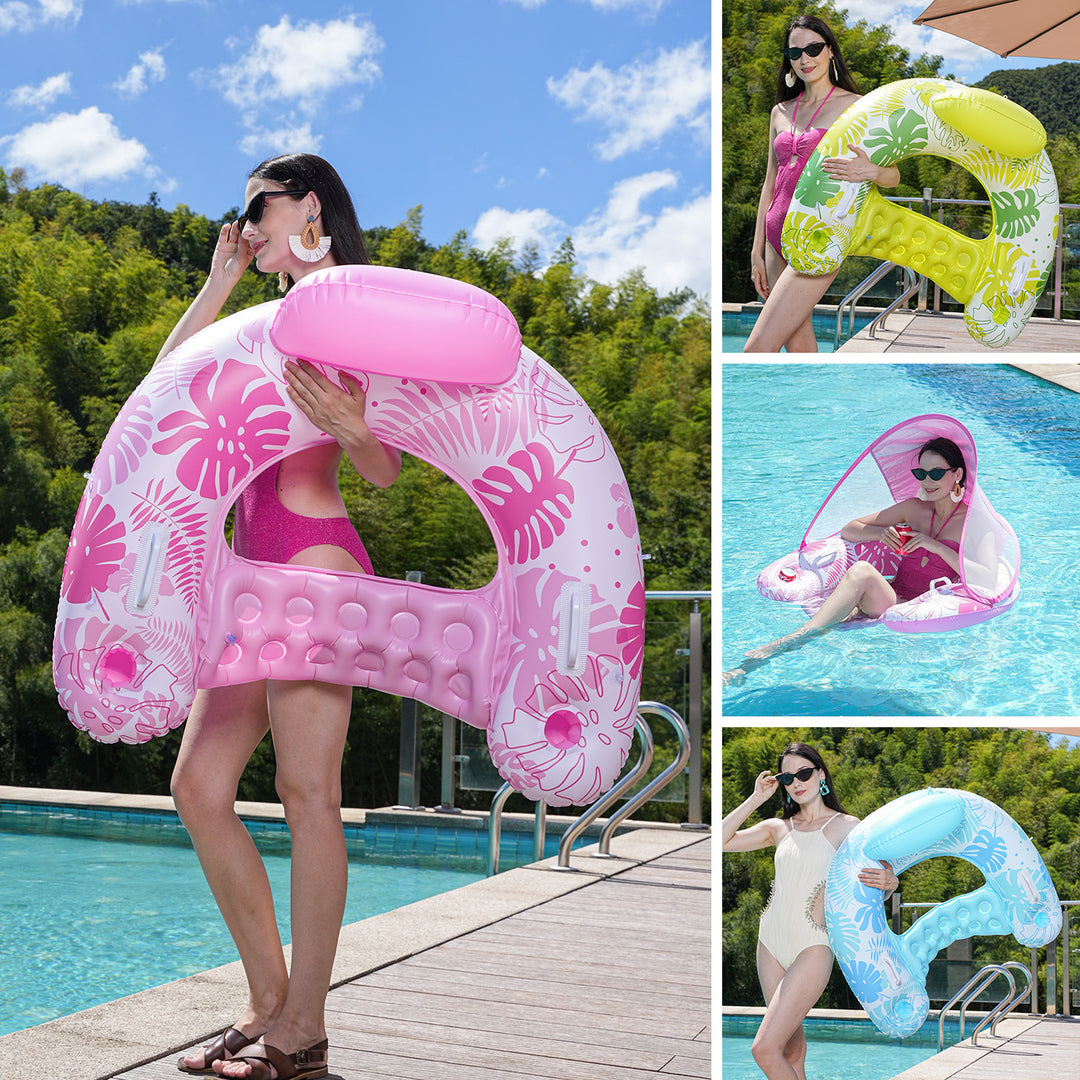 Unisex Inflatable Comfort Pool Lounger with Headrest Stornfield