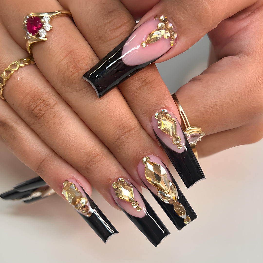 Luxury Rhinestone-Embellished Stiletto Press-On Nails Stornfield