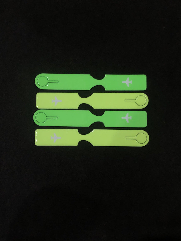 silicone airplane luggage tag with keyring clip and reflective travel ID strap Stornfield