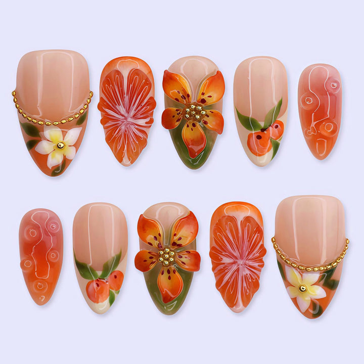 Artistic Floral Press-On Nail Art Collection 1790746209