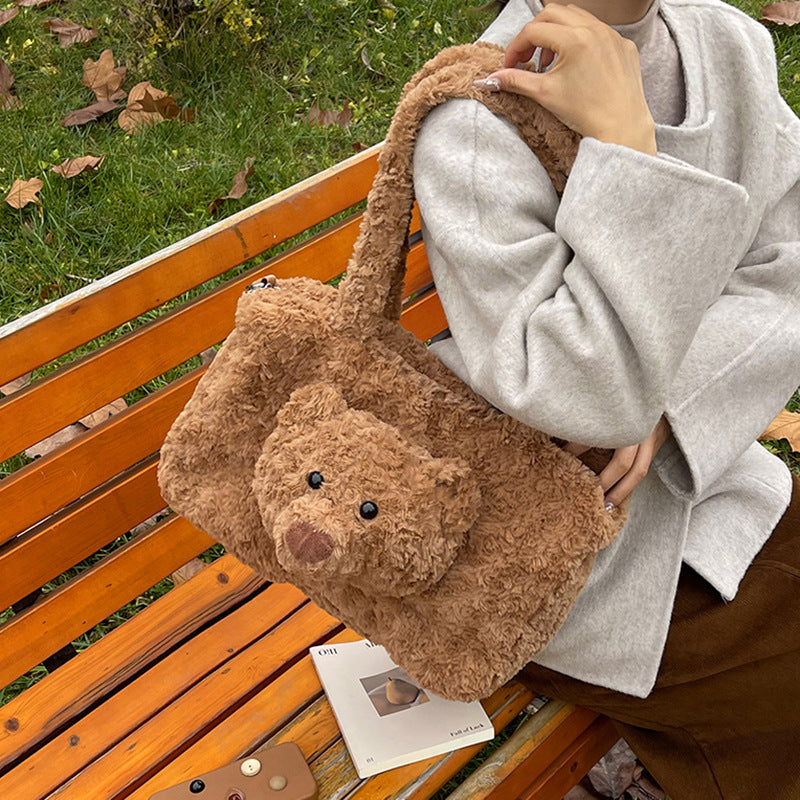 Plush handbag with bear motif Stornfield