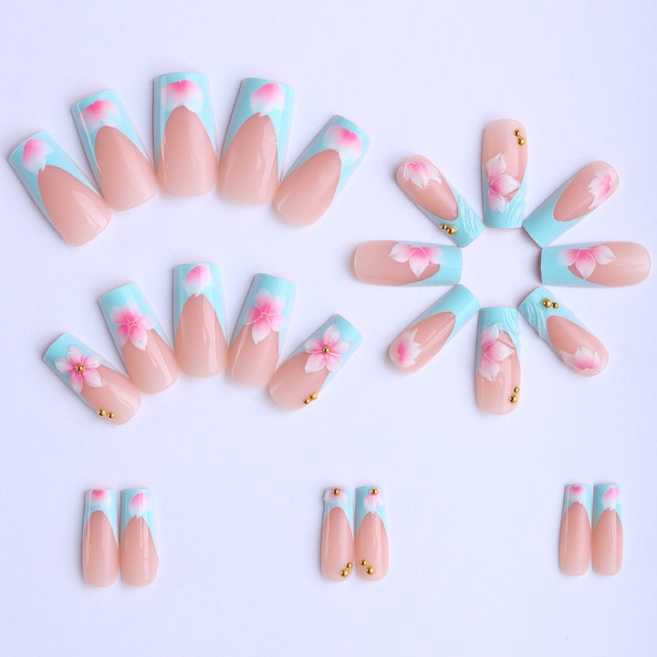 Artificial nails with floral motifs and modern design Stornfield