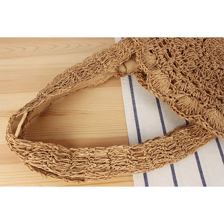 Handcrafted beach bag with artistic round design Stornfield