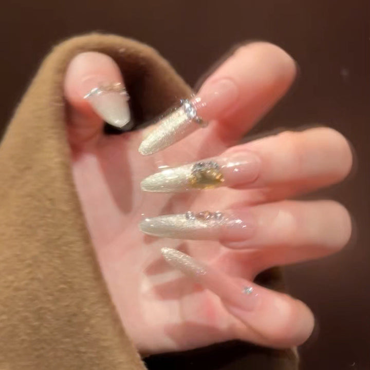Elegant Glittery Press-On Nail Extensions Stornfield