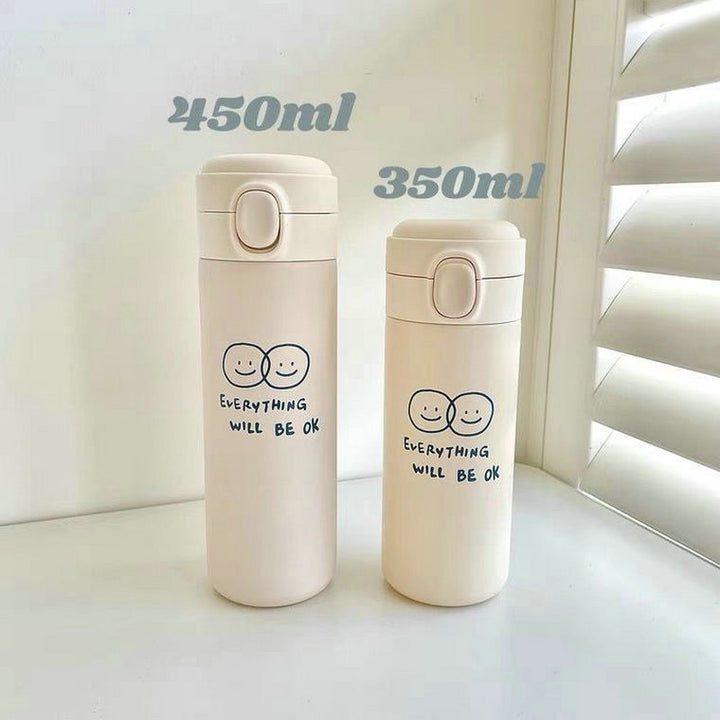 Women's insulated drinking bottle with innovative safety closure and cheerful Stornfield motif