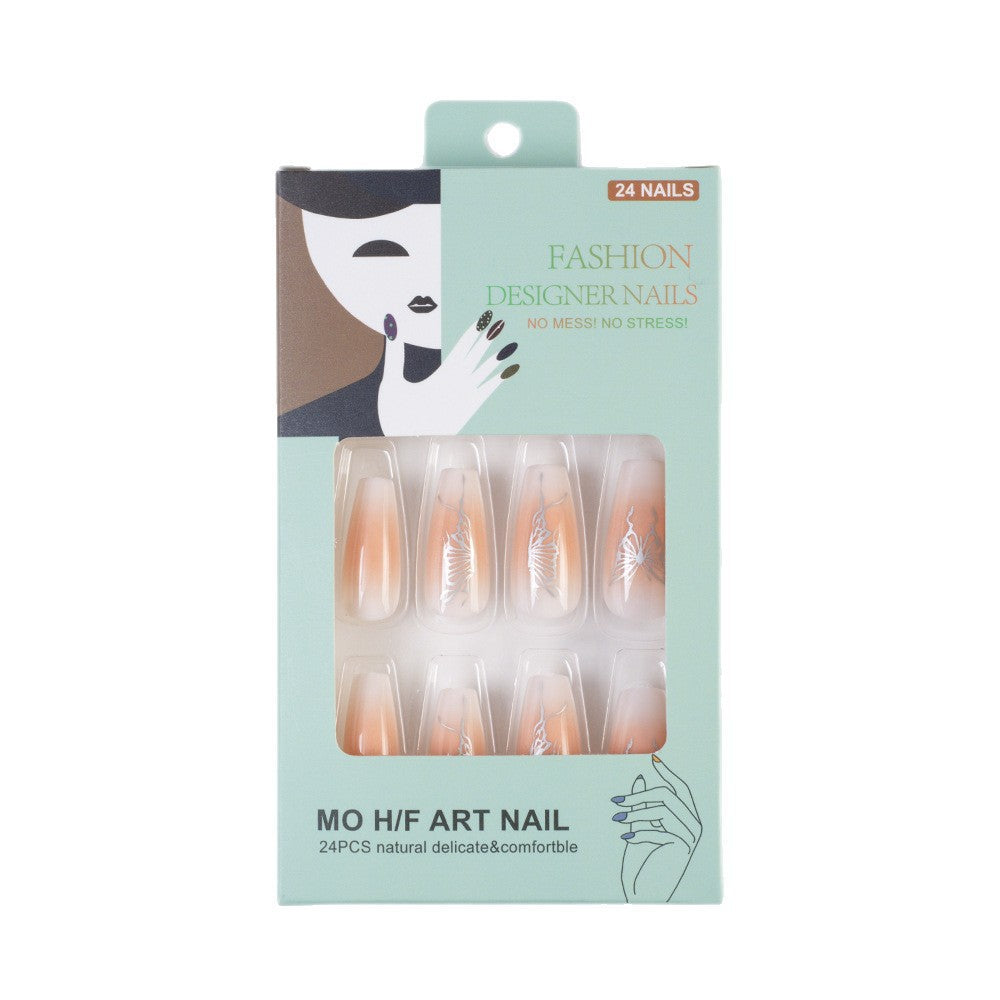 Artifical nails with elegant butterfly design Stornfield