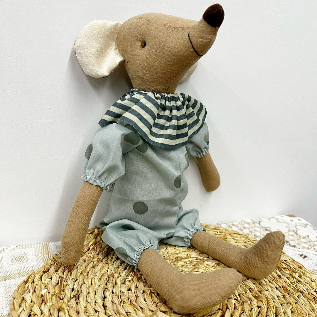 Soft Linen Superhero Mouse Plush with Detachable Cape