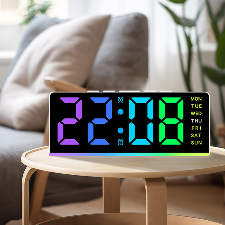 Digital radio alarm clock with color changing display Stornfield