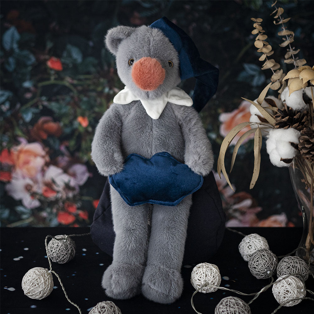 Plush Comforter Soft Stuffed Toy with Velvet Nightcap and Pom-Pom Nose