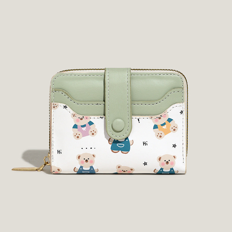 Playful Bear-Themed Zip Wallet