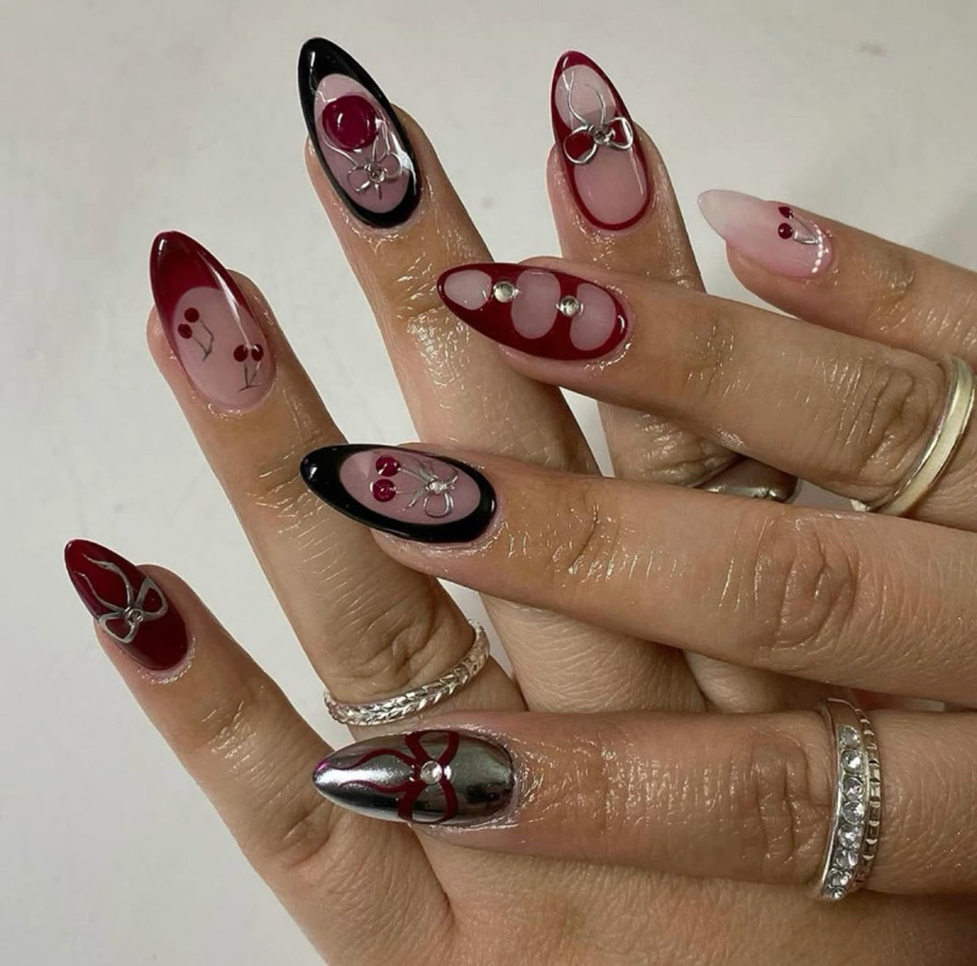 Elegant artificial nails with floral accents Stornfield
