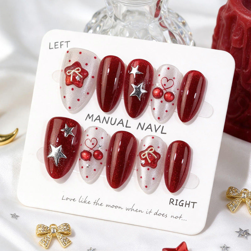 Metallic Artistic Press-On Nail Set