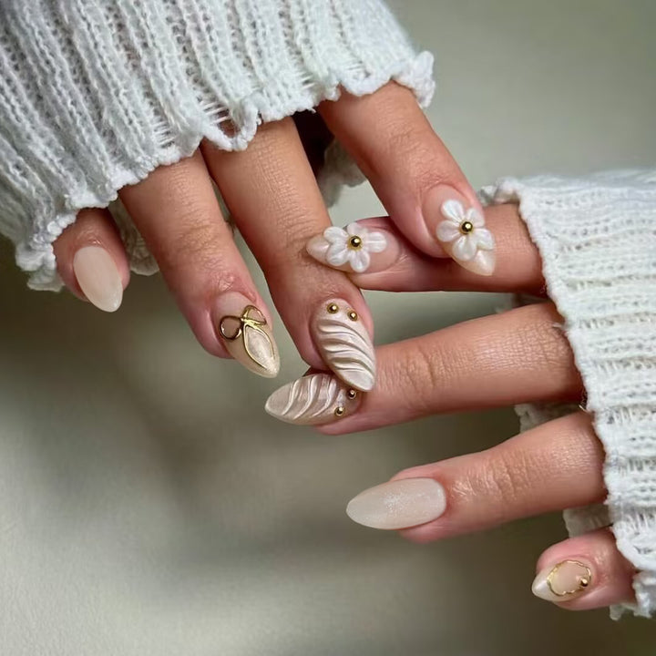 Floral and Artistic Press-On Nail Set Stornfield