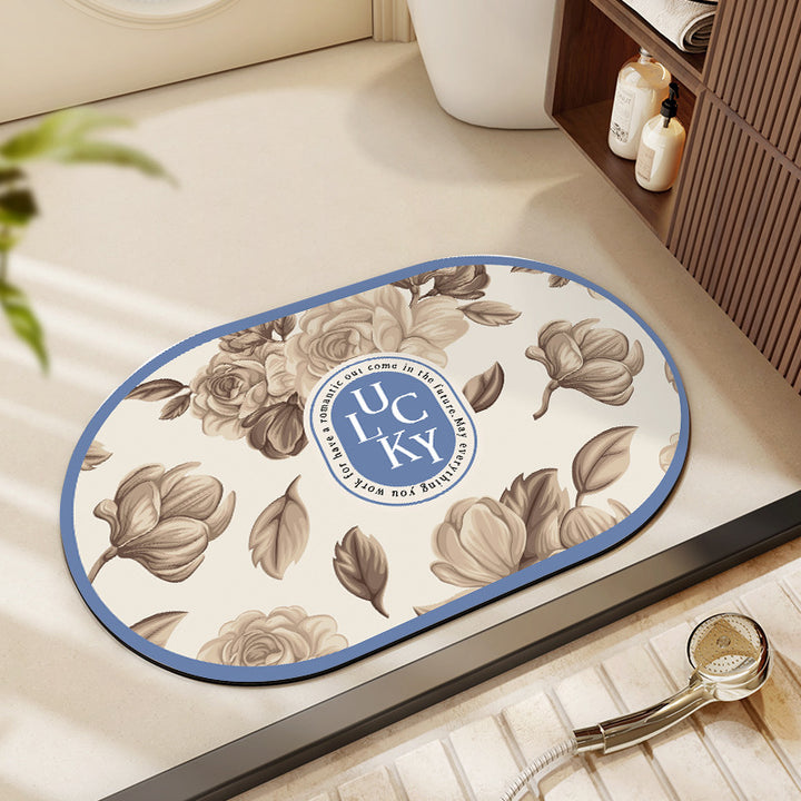 Floral Patterned Bath Mat Stornfield
